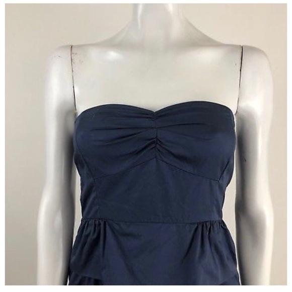 J. CREW Dress Poplin Brynn Strapless Tiered - Picture 2 of 5